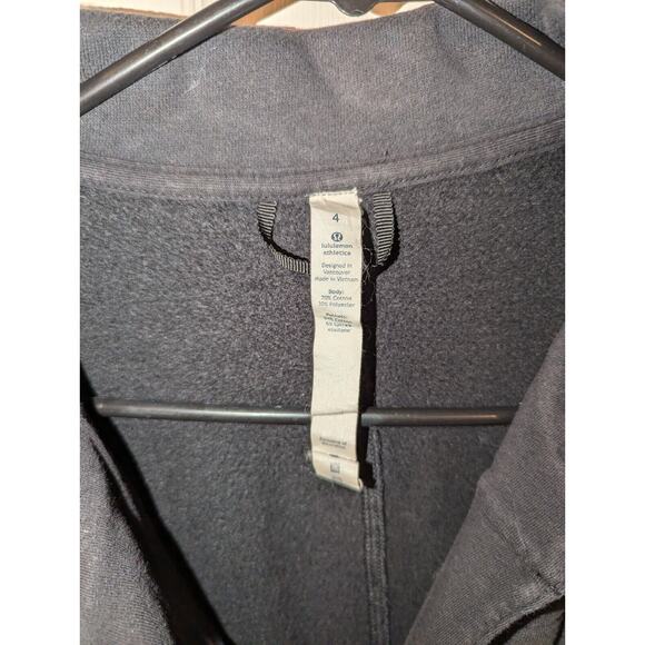 Lululemon Athletica Womens 4 Black Ribbed Jacket Asymmetrical Zip Cowl Collar - Picture 2 of 13